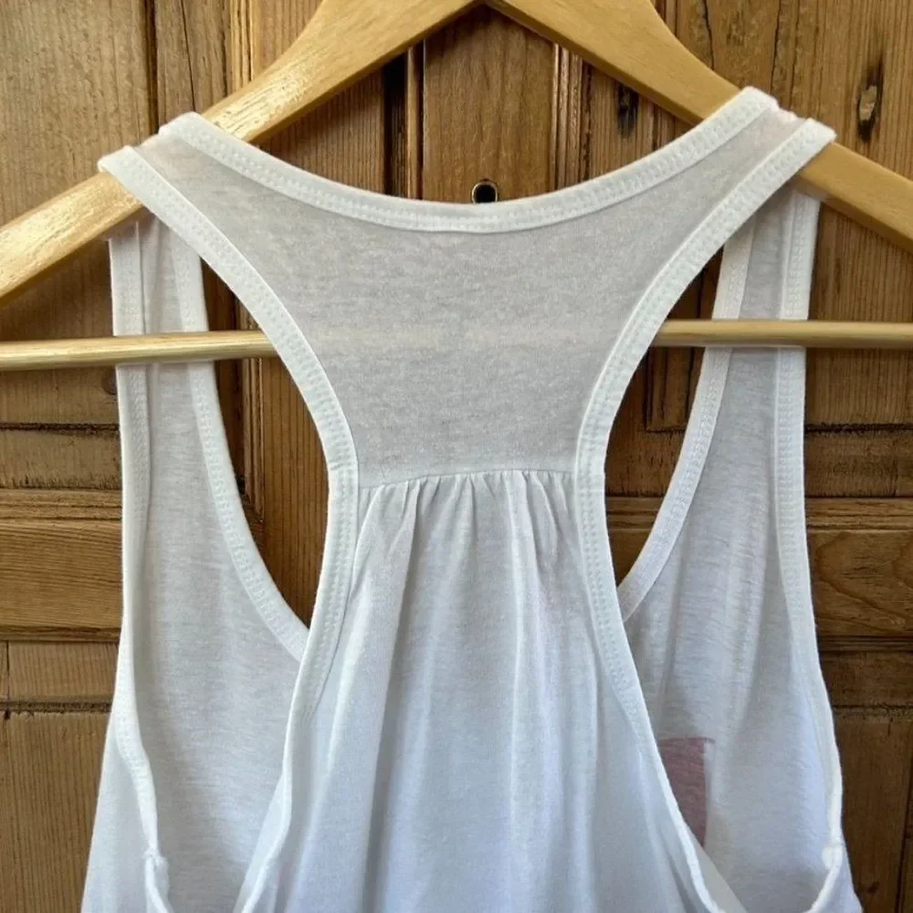 Senita Small USA Racerback Tank Top White‎ Red America Athletic